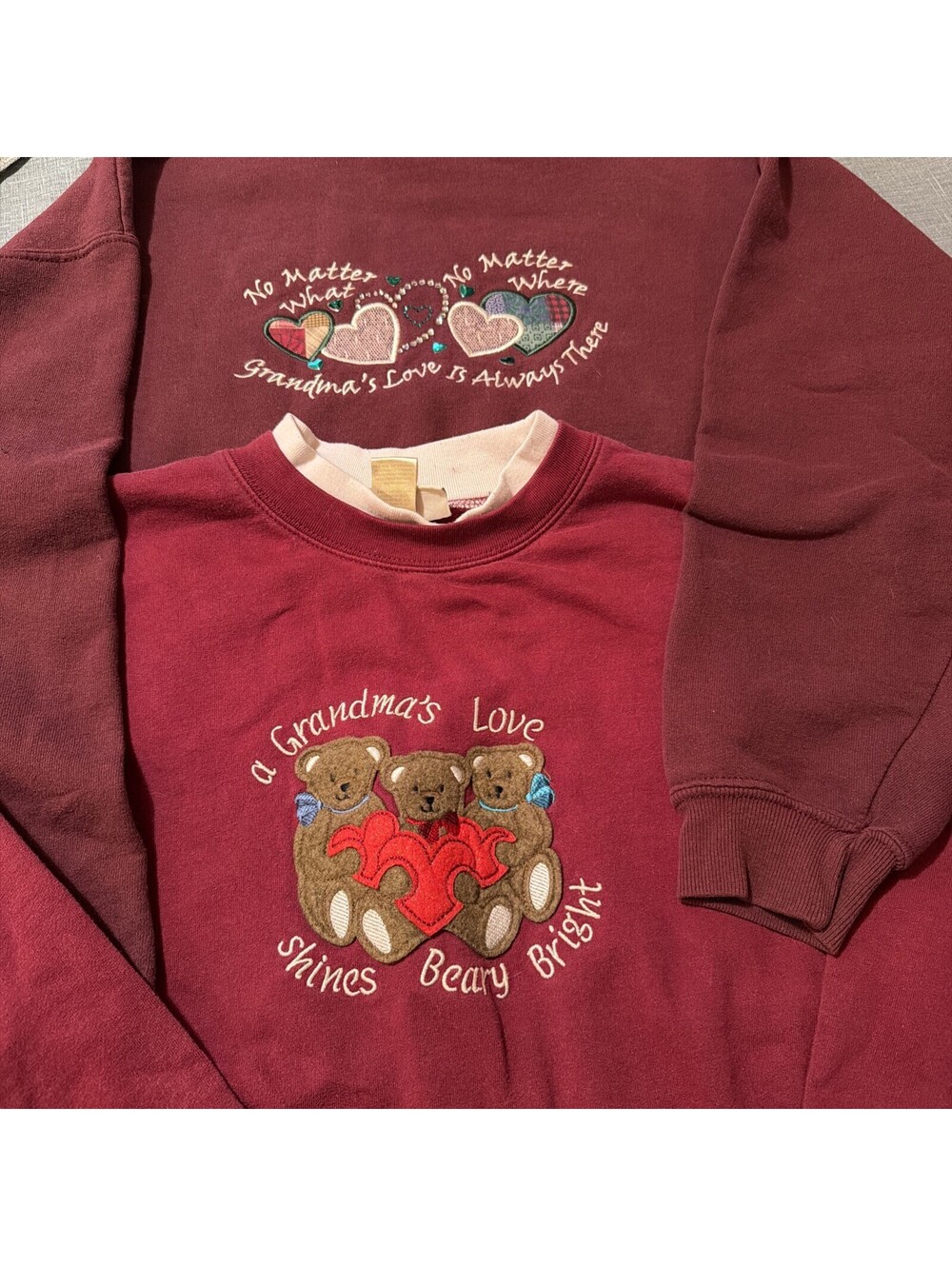 VTG L Granny Sweatshirt Womens "Always Forever in My Heart